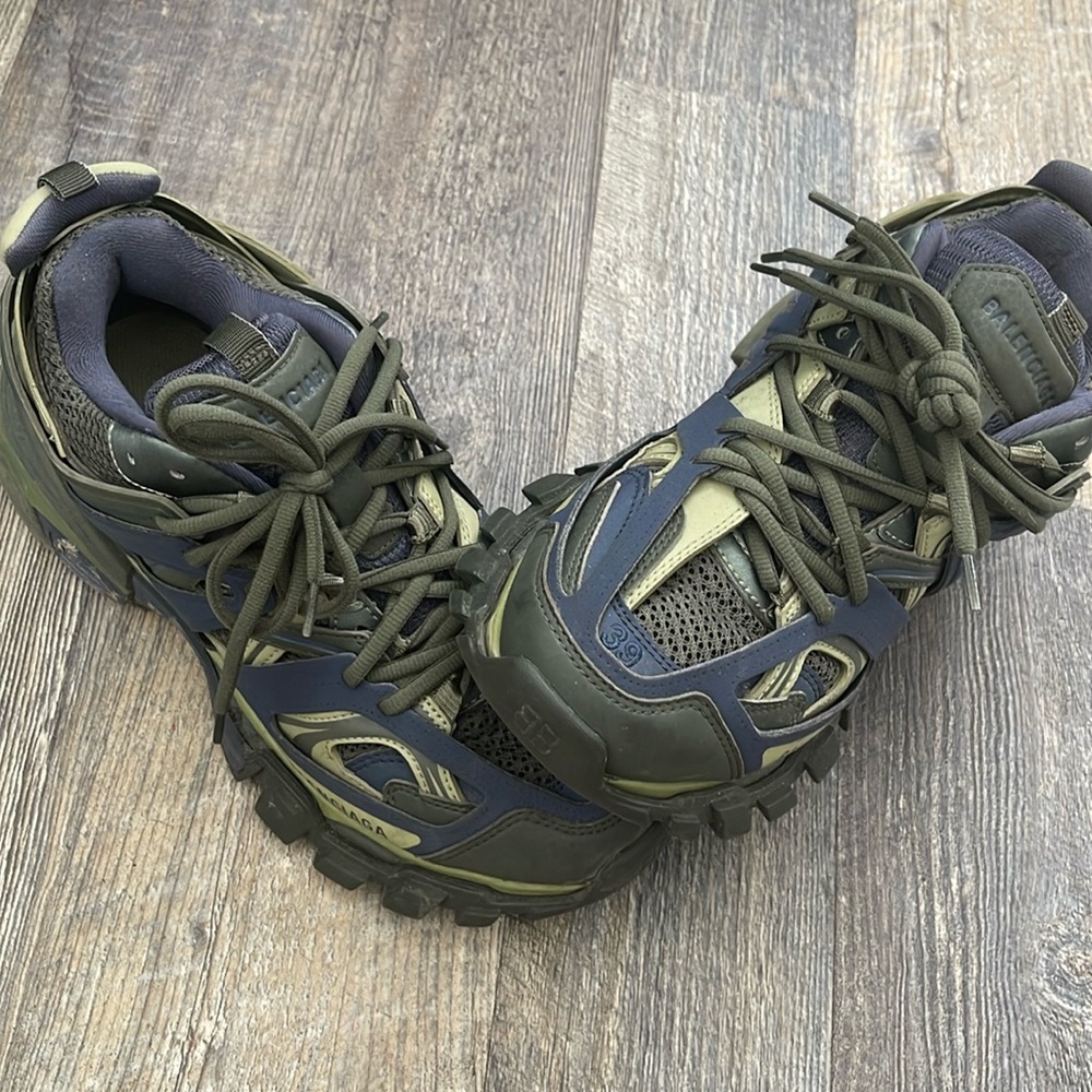 Balenciaga track, shoes, khaki and green